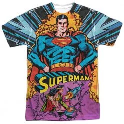 Trevco Men's Dc Comics Superman Blast Off Sublimated Tee