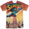 Trevco New Men's Dc Comics Superman City Flying Sublimated Tee