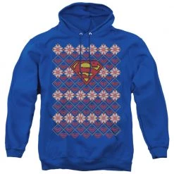 Trevco Apparel Men's Superman Christmas Sweater Pullover Hoodie