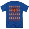 Trevco Men's Superman Christmas Sweater Tee New