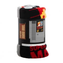 Bioworld Nintendo Super Mario Cartridge Shaped Fleece Throw Blanket New