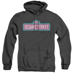 Trevco Men's Sesame Street Alt Logo Heather Pullover Hoodie