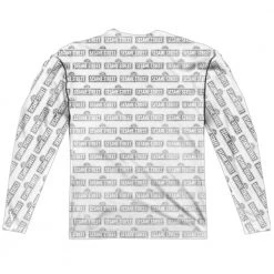 Trevco Men's Sesame Street Bw Pattern Sublimated Long Sleeve Tee New