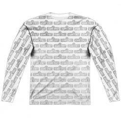 Trevco Men's Sesame Street Bw Pattern Sublimated Long Sleeve Tee New