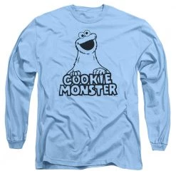 Trevco Men's Sesame Street Vintage Cookie Monster Long Sleeve Tee New