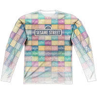Trevco Men's Sesame Street Color Block Sublimated Long Sleeve Tee