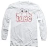 Trevco Men's Sesame Street Elmo Letters Long Sleeve Tee New