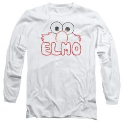 Trevco Men's Sesame Street Elmo Letters Long Sleeve Tee New