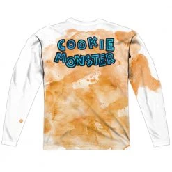 Trevco Men's Sesame Street Cookie Crumbs Sublimated Long Sleeve Tee New