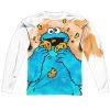Trevco Men's Sesame Street Cookie Crumbs Sublimated Long Sleeve Tee New