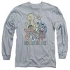 Trevco Men's Sesame Street Colorful Group Long Sleeve Tee