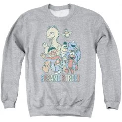 Trevco Men's Sesame Street Colorful Group Sweatshirt