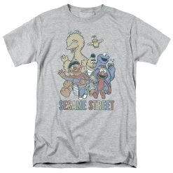 Trevco Men's Sesame Street Colorful Group Tee New