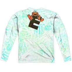 Trevco Men's Sesame Street Elmo Scribble Sublimated Long Sleeve Tee New
