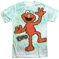 Trevco Men's Sesame Street Elmo Scribble Sublimated Tee