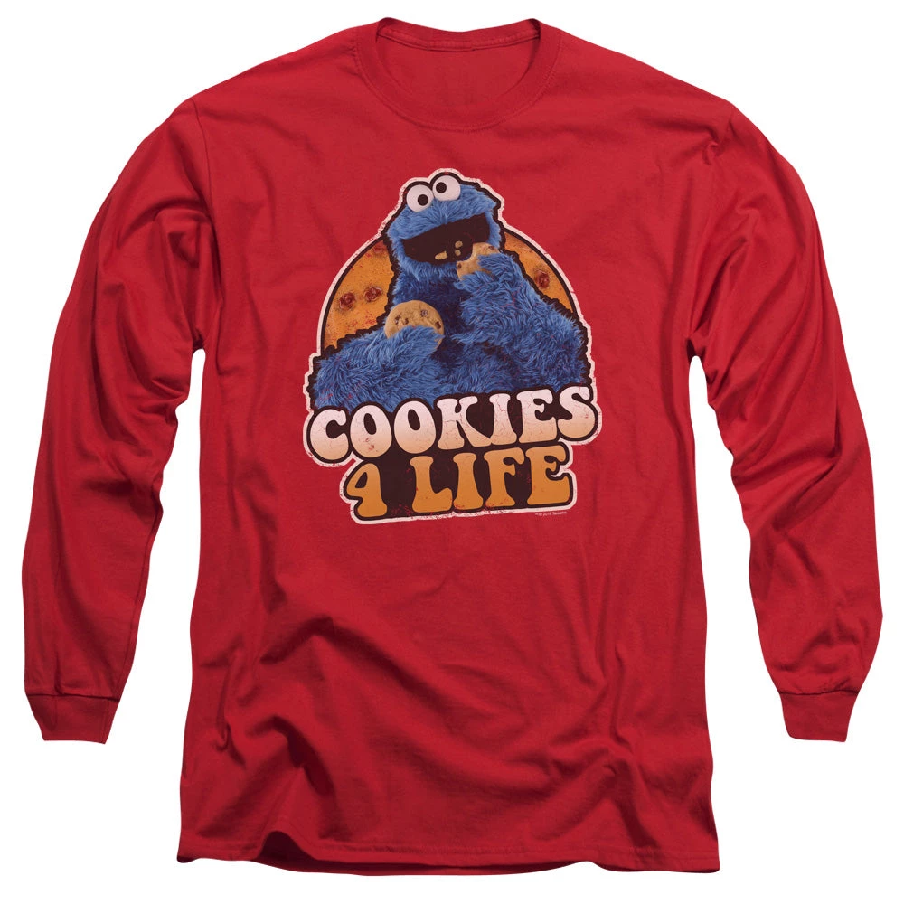 Trevco New Men's Sesame Street Cookies 4 Life Long Sleeve Tee 1 Trevco New Men's Sesame Street Cookies 4 Life Long Sleeve Tee