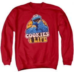 Trevco Men's Sesame Street Cookies 4 Life Sweatshirt New