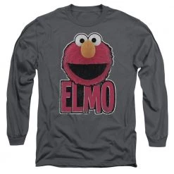 Trevco Men's Sesame Street Elmo Smile Long Sleeve Tee New