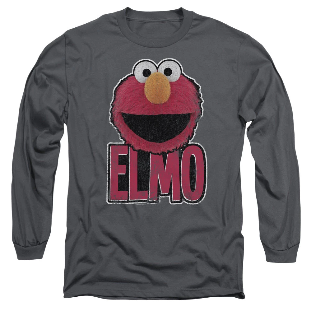 Trevco Men's Sesame Street Elmo Smile Long Sleeve Tee New 1 Trevco Men's Sesame Street Elmo Smile Long Sleeve Tee New
