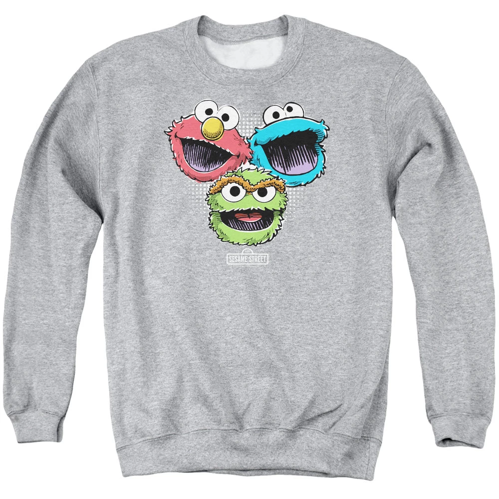 Trevco Men's Sesame Street Halftone Heads Sweatshirt 1 Trevco Men's Sesame Street Halftone Heads Sweatshirt
