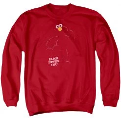 Trevco Men's Sesame Street Elmo Loves You Sweatshirt