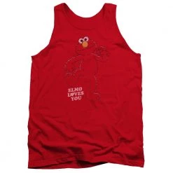 Trevco Men's Sesame Street Elmo Loves You Tank Top