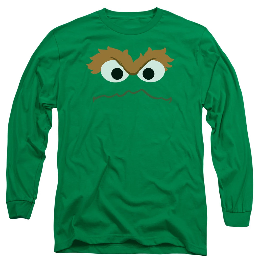 Trevco New Men's Sesame Street Oscar Face Long Sleeve Tee 1 Trevco New Men's Sesame Street Oscar Face Long Sleeve Tee