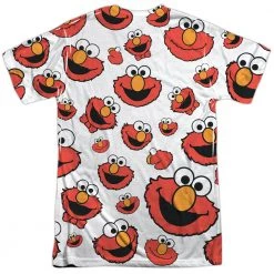 Trevco Men's Sesame Street Elmo Face Pattern Sublimated Tee