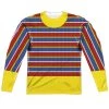 Trevco Men's Sesame Street Ernie Costume Sublimated Long Sleeve Tee New