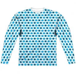 Trevco New Men's Sesame Street Simple Cookie Pattern Sublimated Long Sleeve Tee