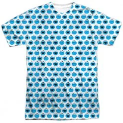 Trevco New Men's Sesame Street Simple Cookie Pattern Sublimated Tee