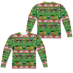 Trevco New Men's Sesame Street Sesame Street Christmas Sweater Long Sleeve Tee