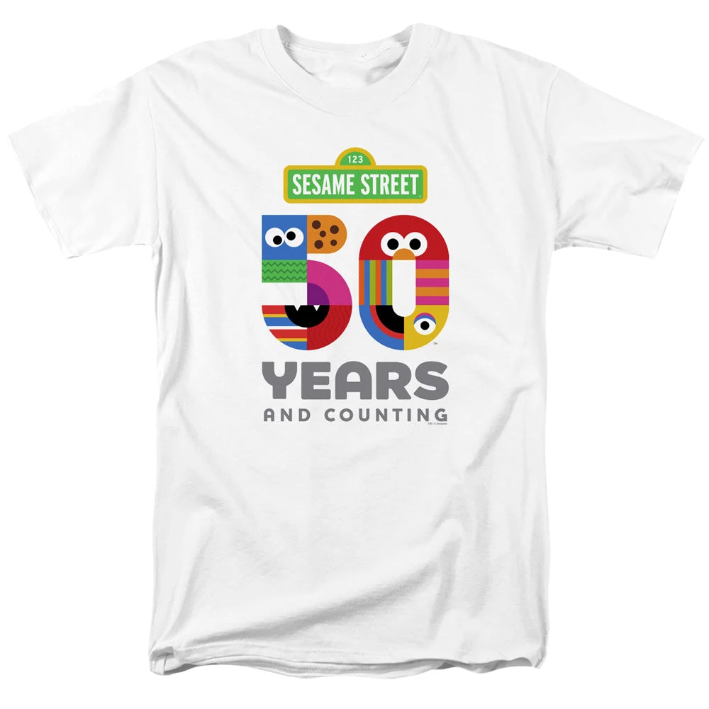 Trevco New Men's Sesame Street 50 Years Logo Tee 1 Trevco New Men's Sesame Street 50 Years Logo Tee