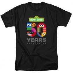 Trevco Men's Sesame Street 50 Years Logo Tee