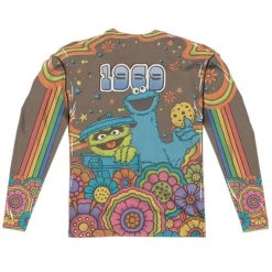 Trevco New Men's Sesame Street Psychedelic 69 Sublimated Long Sleeve Tee