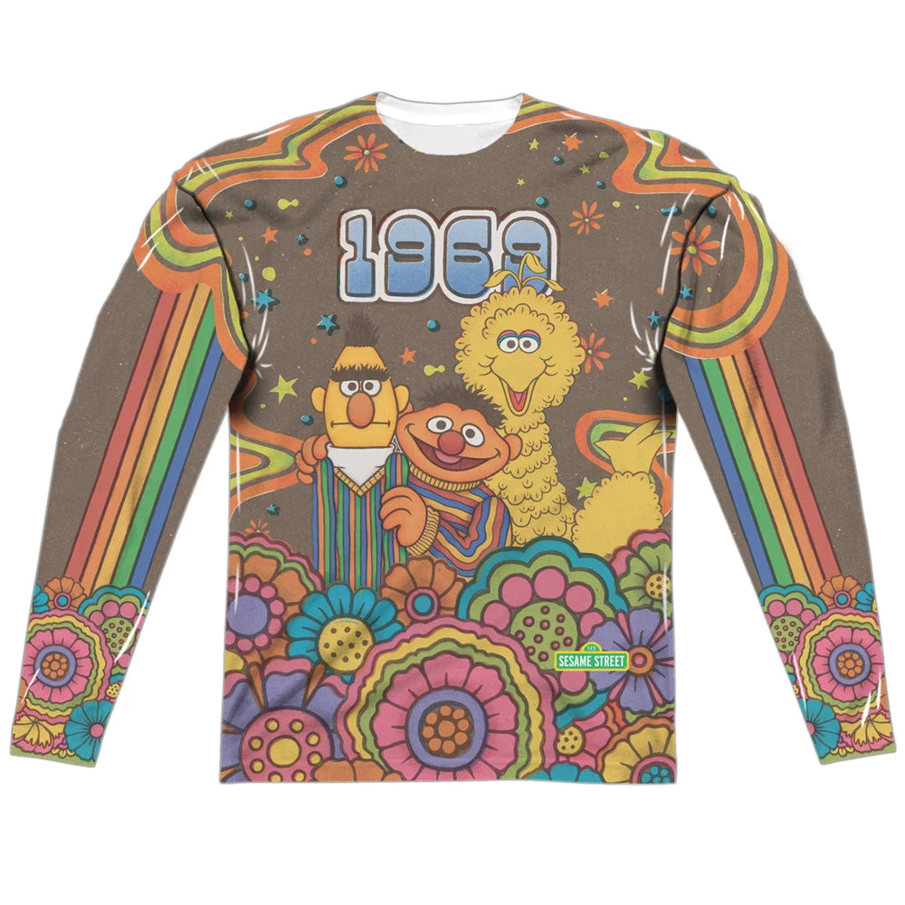 Trevco New Men's Sesame Street Psychedelic 69 Sublimated Long Sleeve Tee 1 Trevco New Men's Sesame Street Psychedelic 69 Sublimated Long Sleeve Tee