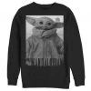 Fifth Sun Men's Star Wars The Mandalorian Cute Face Child Crewneck Sweatshirt