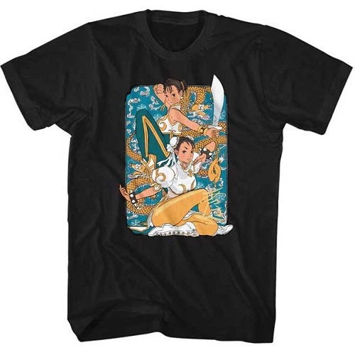 American Classics Men's Street Fighter Dual Chun Li Tee Tees 1 American Classics Men's Street Fighter Dual Chun Li Tee Tees