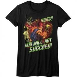 American Classics Women's Street Fighter Never Succeed Tee New