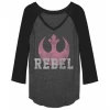 Fifth Sun New Women's Star Wars The Force Awakens Rebel 3/4 Sleeve Raglan