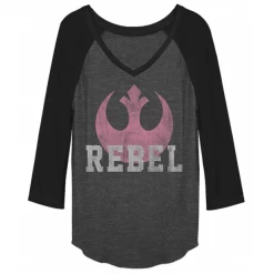 Fifth Sun New Women's Star Wars The Force Awakens Rebel 3/4 Sleeve Raglan