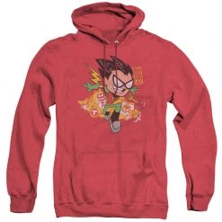 Trevco Men's Teen Titans Go! Robin Heather Pullover Hoodie New