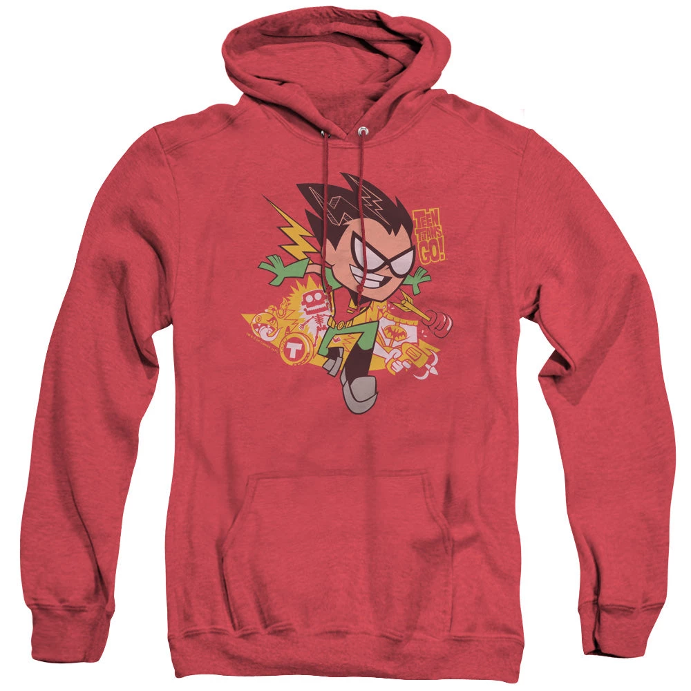 Trevco Men's Teen Titans Go! Robin Heather Pullover Hoodie New 1 Trevco Men's Teen Titans Go! Robin Heather Pullover Hoodie New
