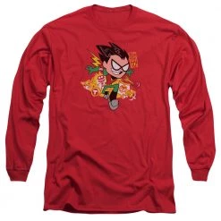 Trevco Men's Teen Titans Go! Robin Long Sleeve Tee