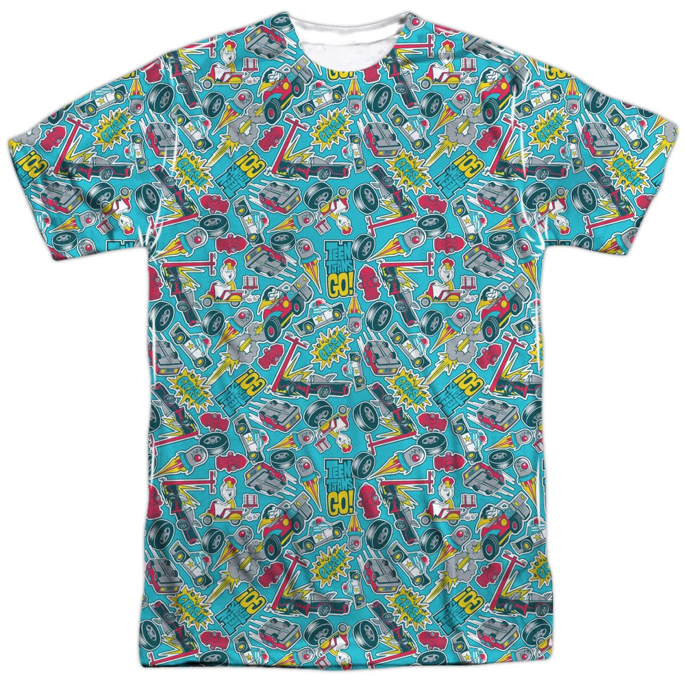 Trevco New Men's Teen Titans Go! Pattern Sublimated Tee 1 Trevco New Men's Teen Titans Go! Pattern Sublimated Tee