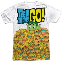 Trevco Men's Teen Titans Go! Burgers & Dogs Sublimated Tee