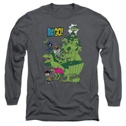Trevco Men's Teen Titans Go! Beast Boy Stack Long Sleeve Tee