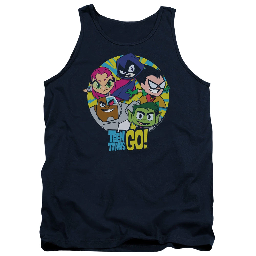 Trevco Men's Teen Titans Go! Go Go Group Tank Top New 1 Trevco Men's Teen Titans Go! Go Go Group Tank Top New