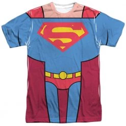 Trevco Men's Teen Titans Go! Superman Uniform Sublimated Tee New