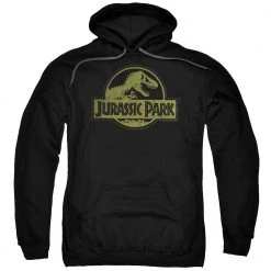 Trevco Men's Jurassic Park Distressed Logo Pullover Hoodie